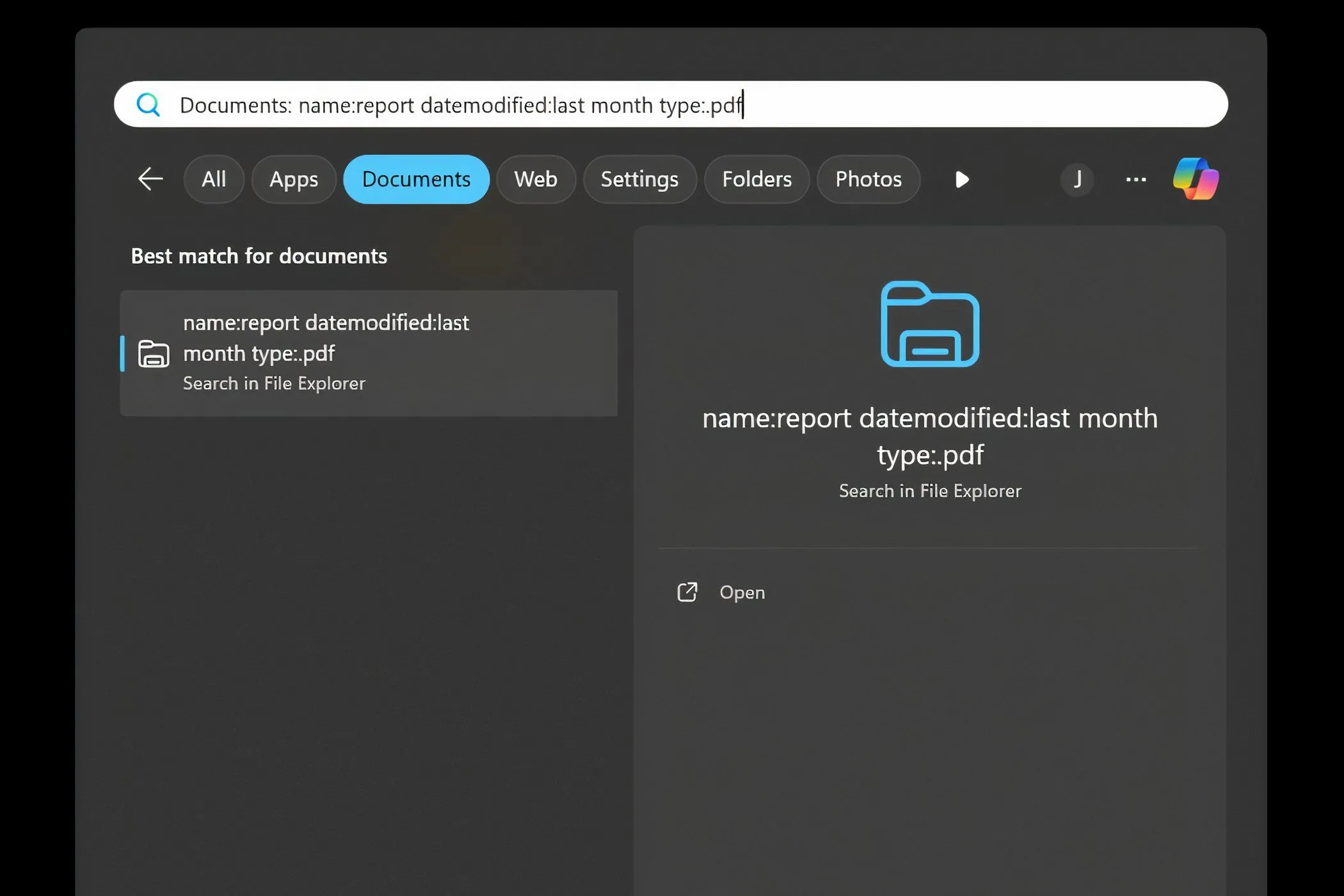 Minh họa việc kết hợp nhiều bộ lọc tìm kiếm trong Windows Search để đạt độ chính xác cao nhất.