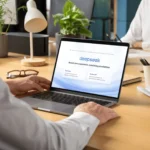 Người đàn ông sử dụng ứng dụng DeepSeek trên MacBook Pro, minh họa nguy cơ bảo mật dữ liệu cá nhân