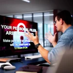 Người dùng bất lực trước thông báo mã độc tống tiền ransomware trên màn hình máy tính