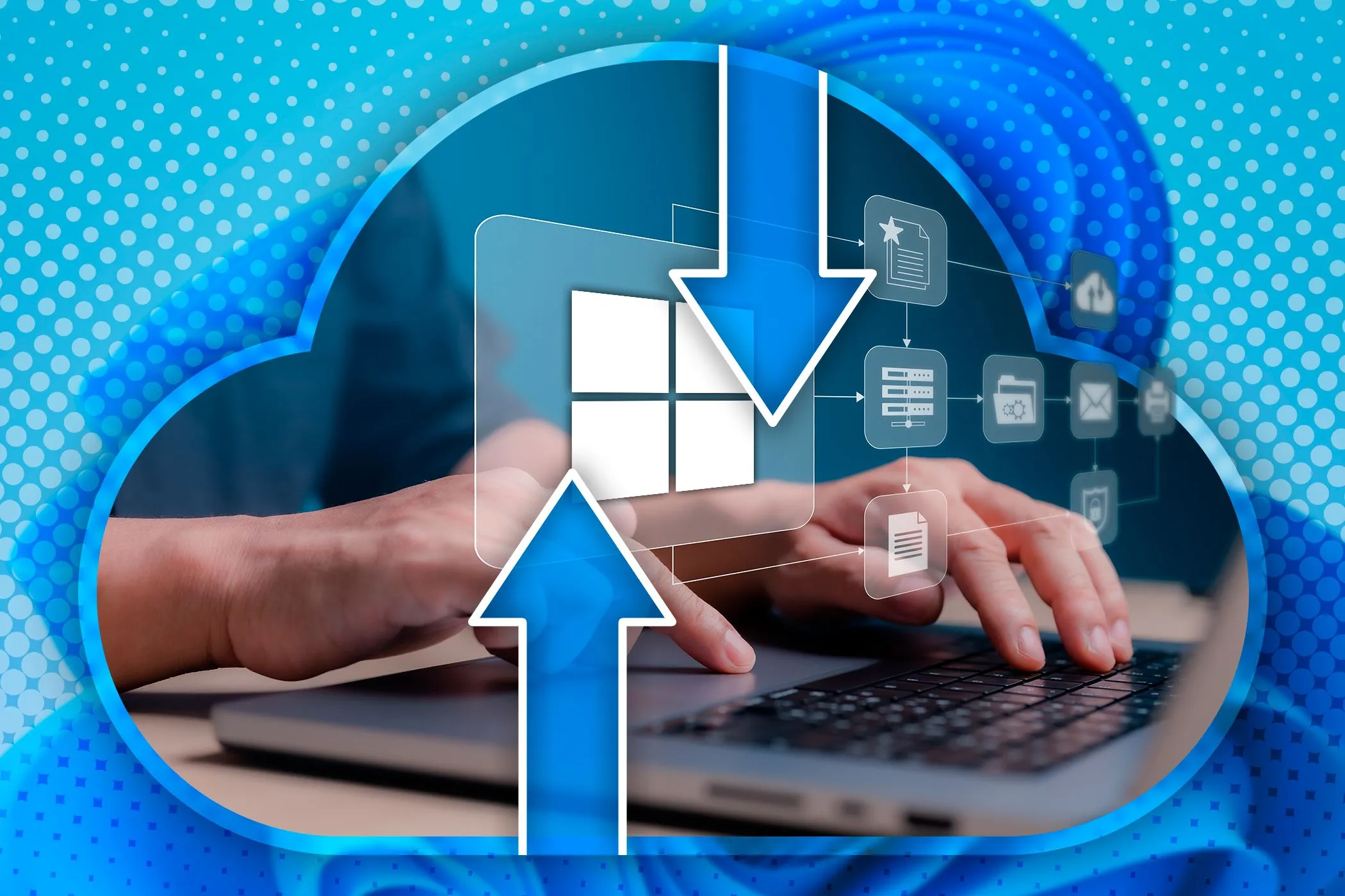 Người dùng đang thực hiện sao lưu dữ liệu quan trọng trên máy tính Windows