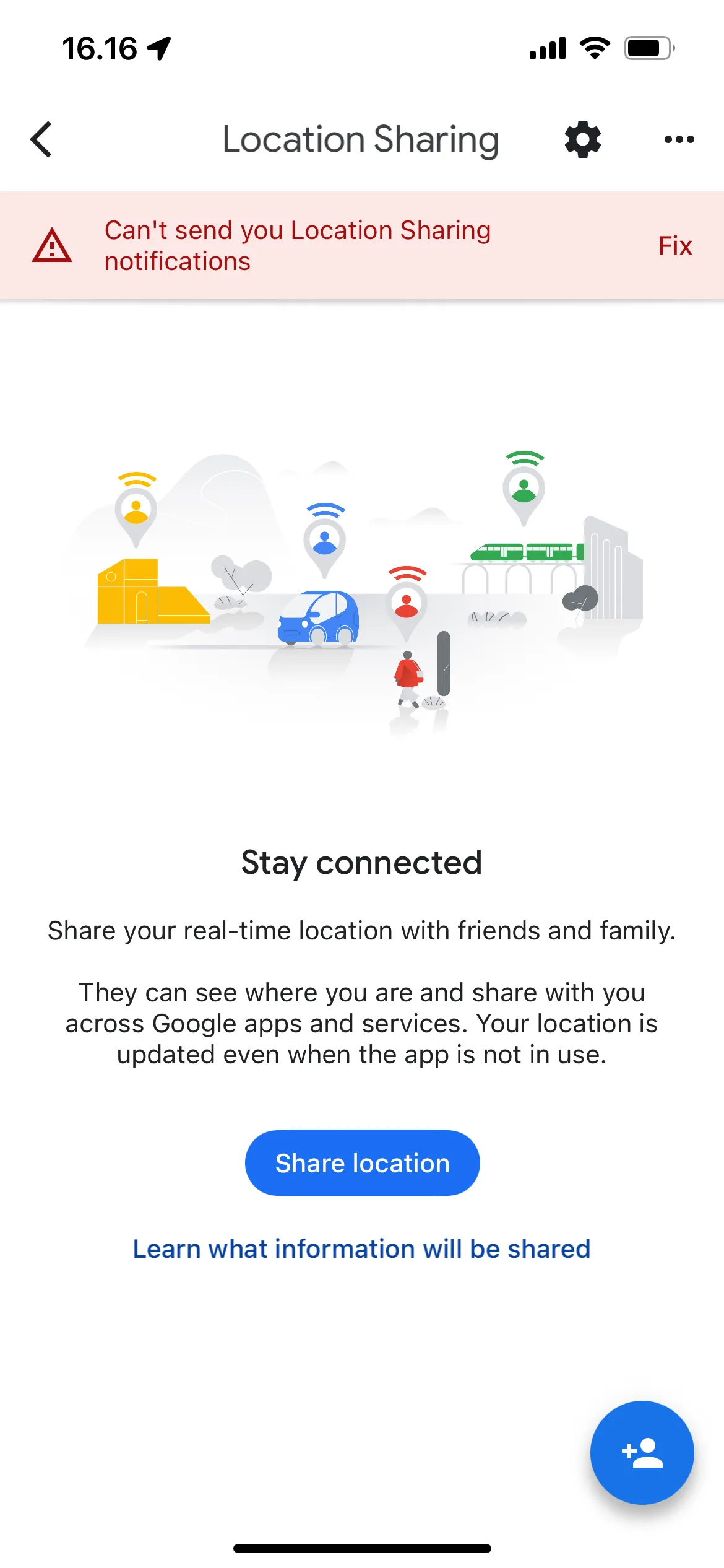 Nút Chia sẻ vị trí trong Google Maps