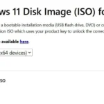 Nút tải xuống file ISO Windows 11 trên trang web Microsoft