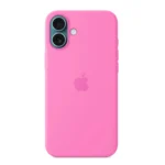 Ốp lưng Silicone Case MagSafe màu Peony mới dành cho iPhone 16 Plus.
