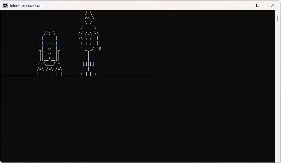 Phim Star Wars được hiển thị dưới dạng ký tự ASCII trong cửa sổ Command Prompt