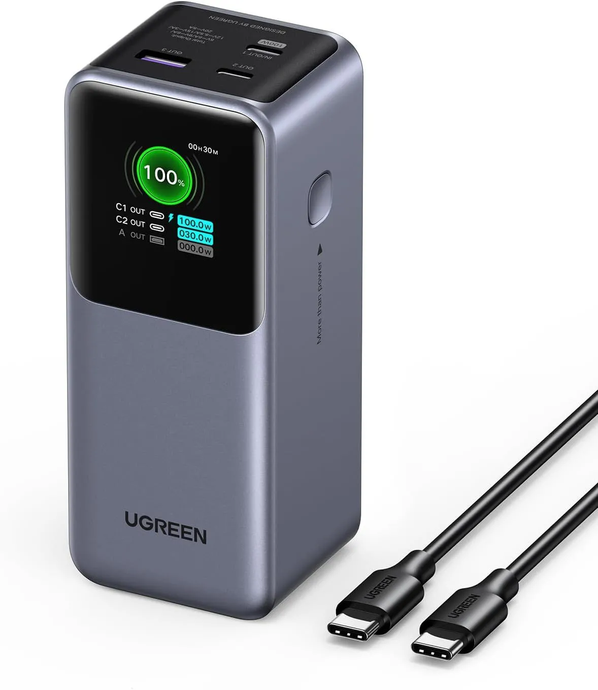 Pin sạc dự phòng Ugreen Nexode 20000mAh 130W nổi bật với thiết kế nhỏ gọn