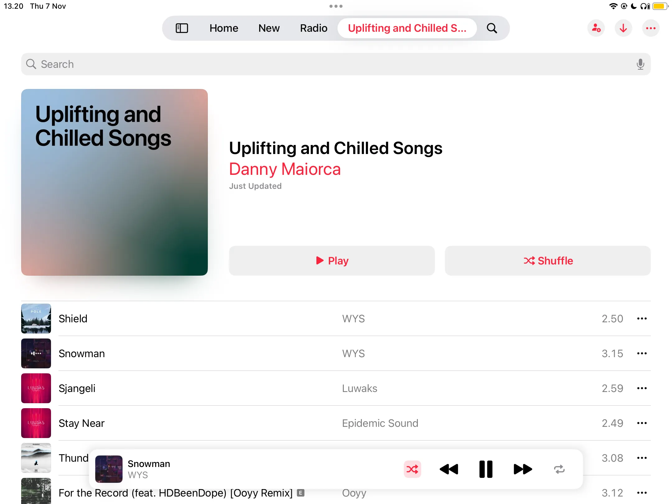 Playlist nhạc truyền cảm hứng tự tạo trên Apple Music