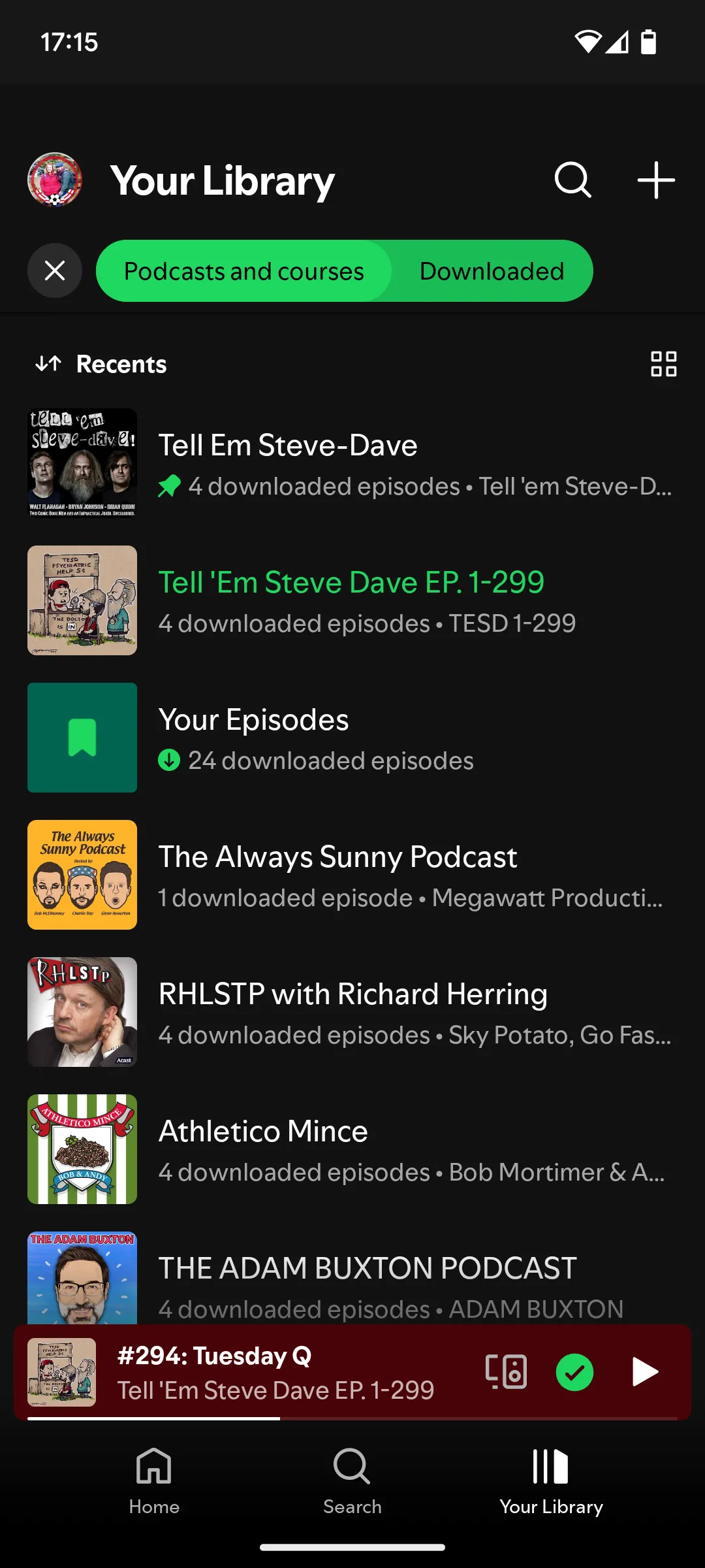 Podcast đã tải xuống trong ứng dụng Spotify