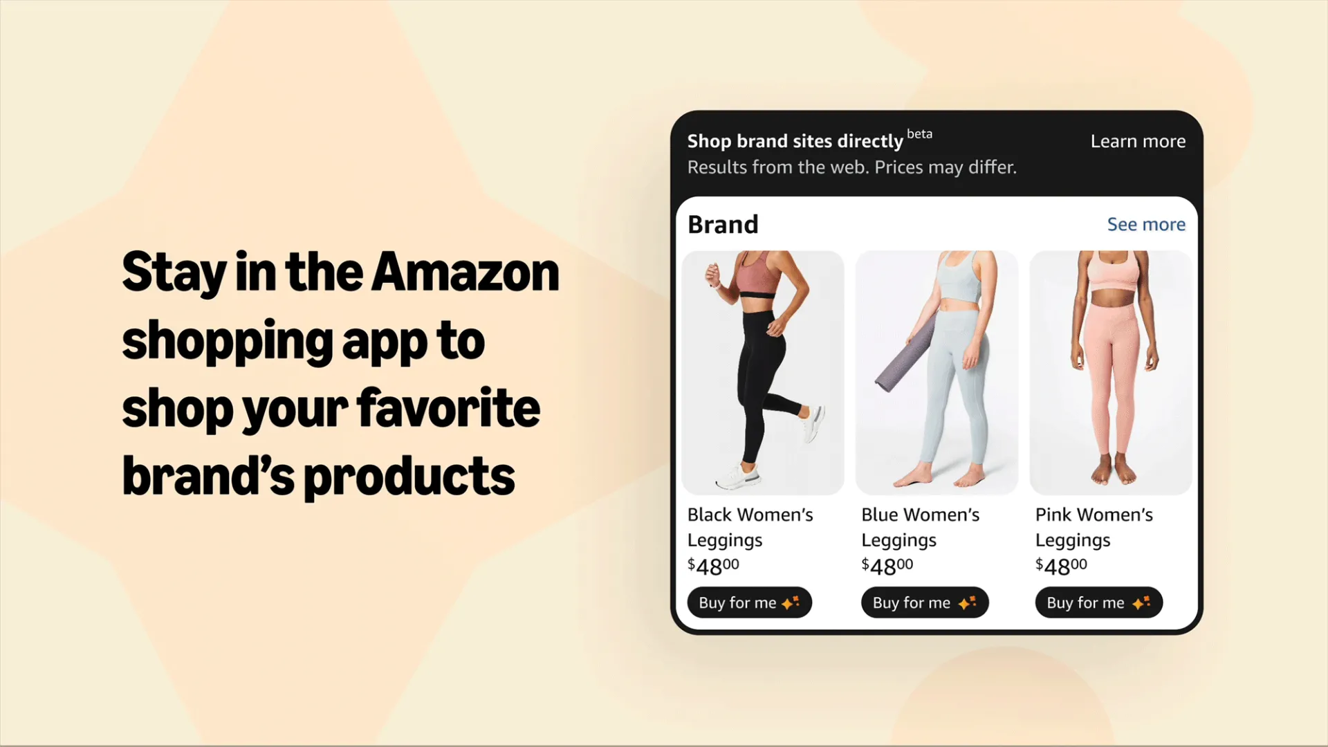 Quảng cáo tính năng &quot;Buy For Me&quot; của Amazon trên ứng dụng mua sắm, minh họa sự tiện lợi và dịch vụ khách hàng của các nền tảng thương mại điện tử lớn