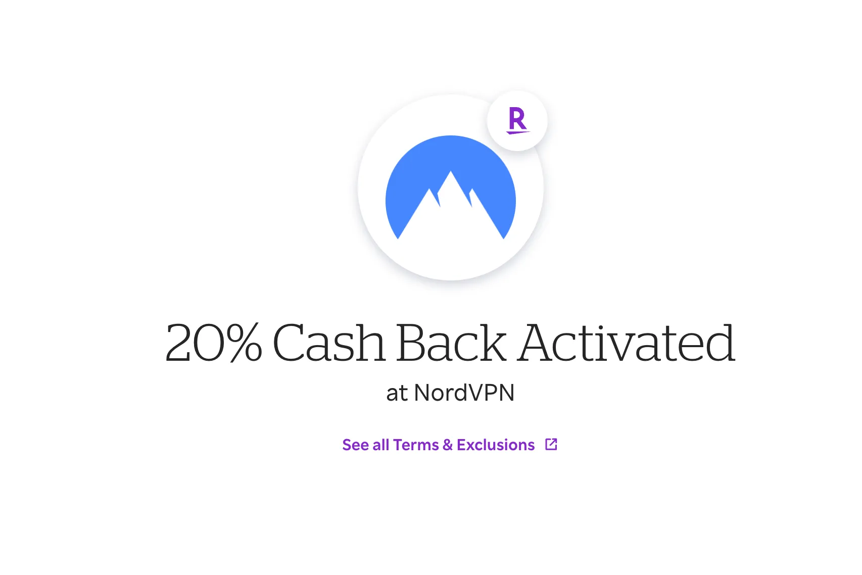 Rakuten hiển thị tỷ lệ hoàn tiền cashback cho dịch vụ NordVPN