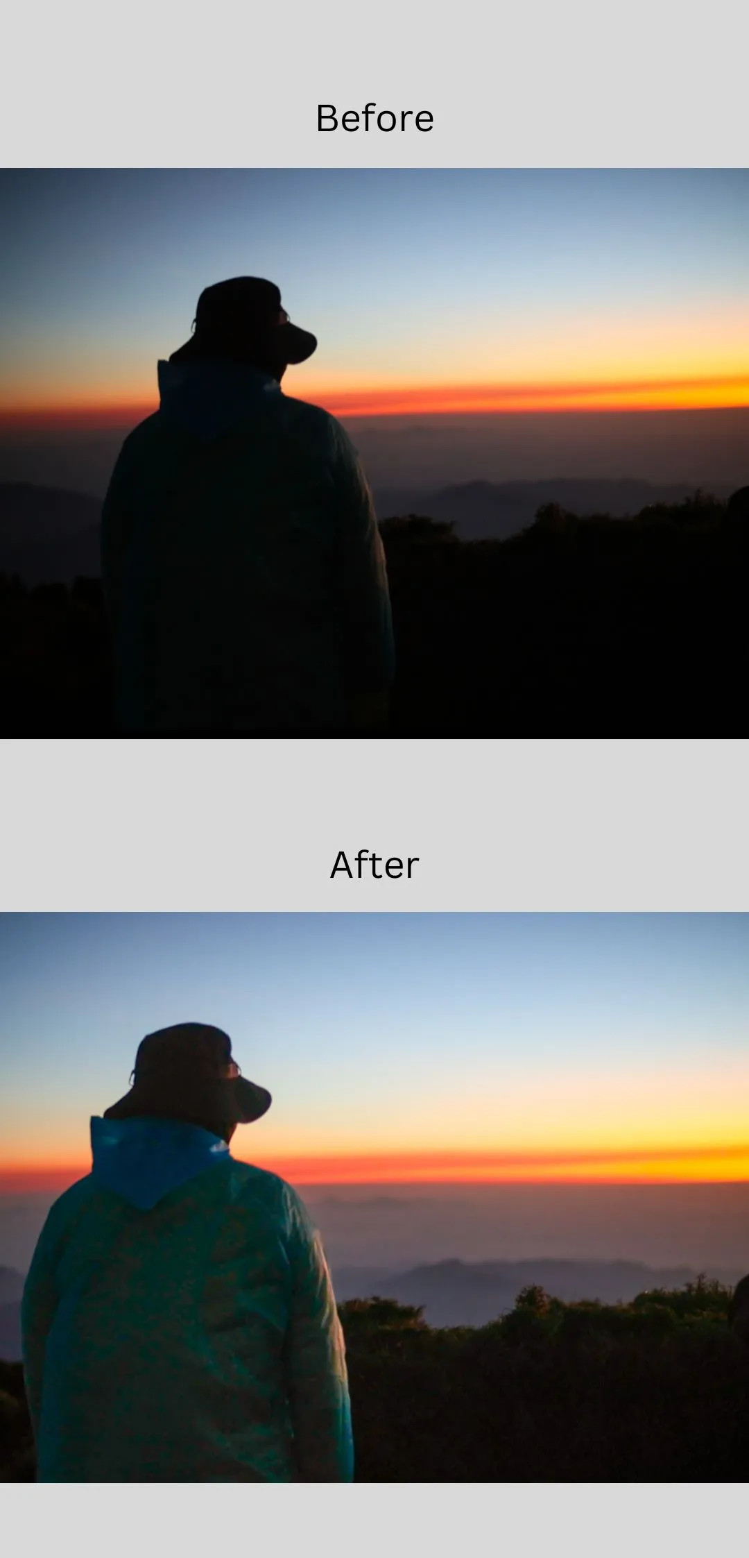So sánh ảnh trước và sau khi chỉnh sửa bằng Adobe Lightroom Mobile