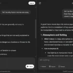 So sánh hai ảnh chụp màn hình ChatGPT về việc làm thế nào để phim kinh dị đáng sợ