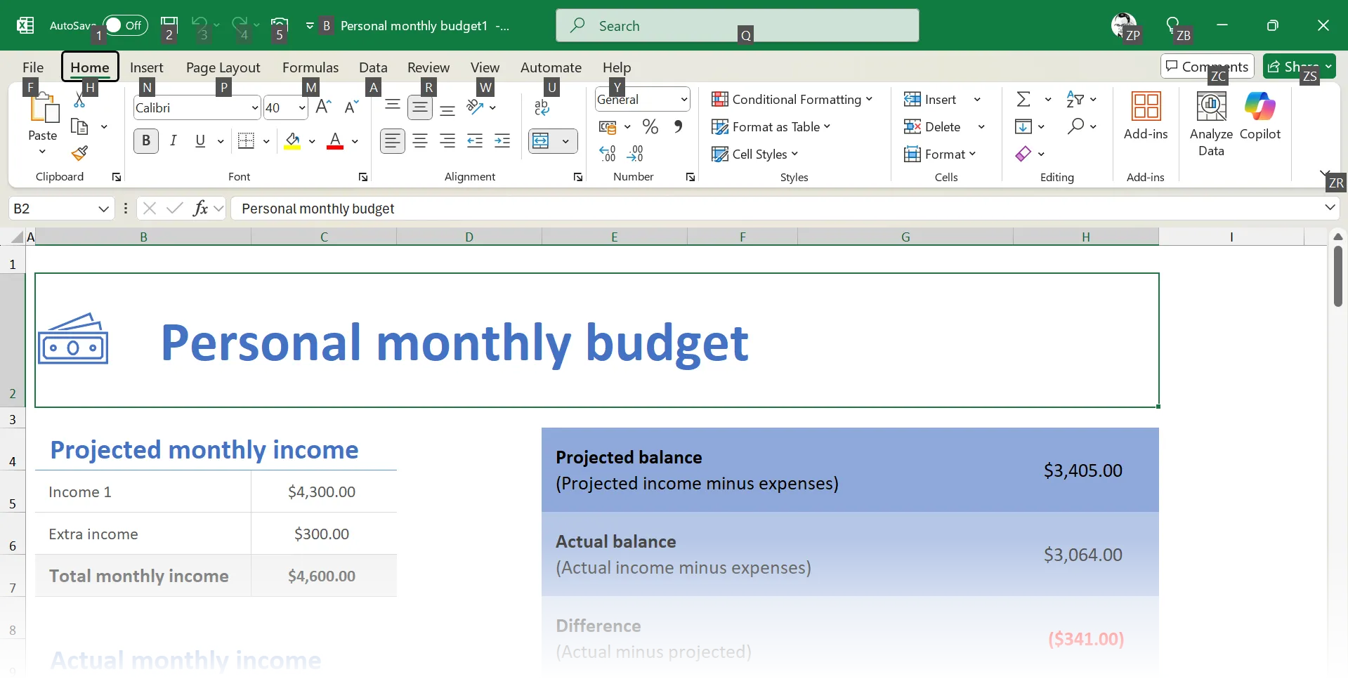 Sử dụng phím Alt để điều hướng trong Microsoft Office