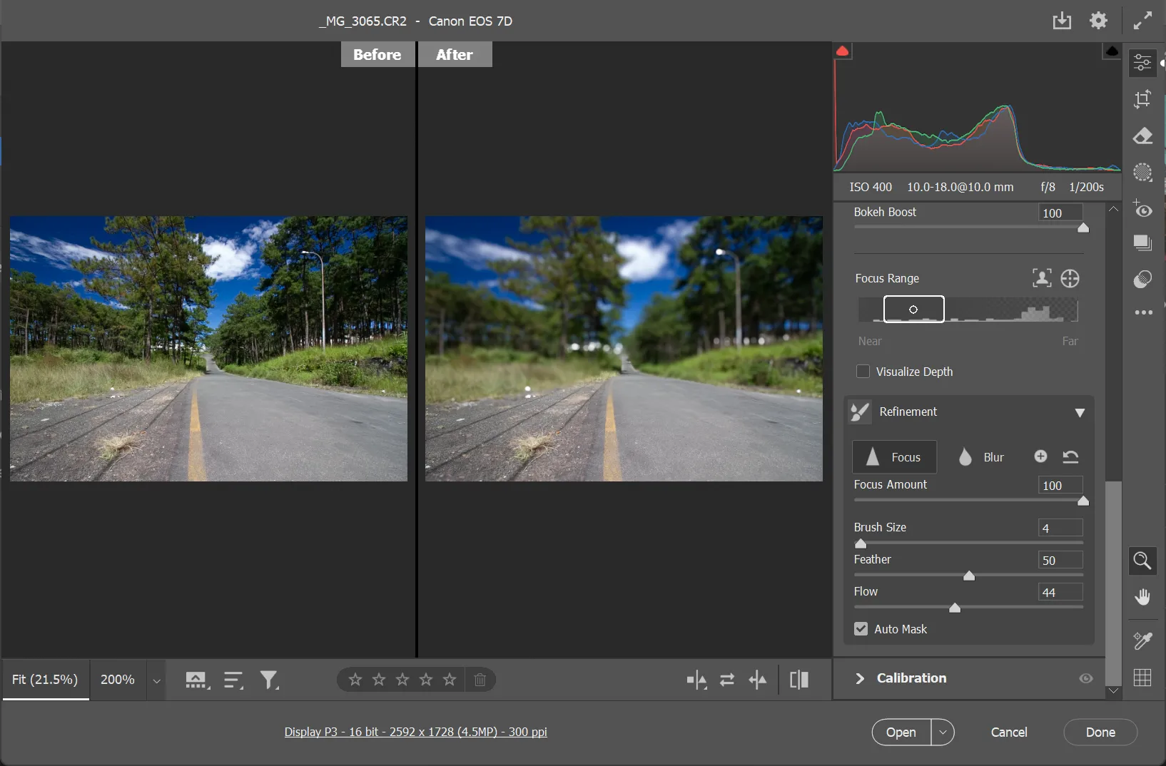 Tăng cường chiều sâu và tạo hiệu ứng thị giác cho ảnh phong cảnh với Lens Blur