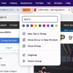 Tạo nhóm tab mới trong Chrome trên macOS bằng cách đặt tên và chọn màu sắc.