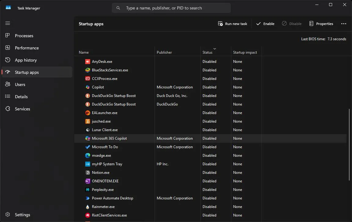 Tắt ứng dụng khởi động cùng Windows trong Task Manager