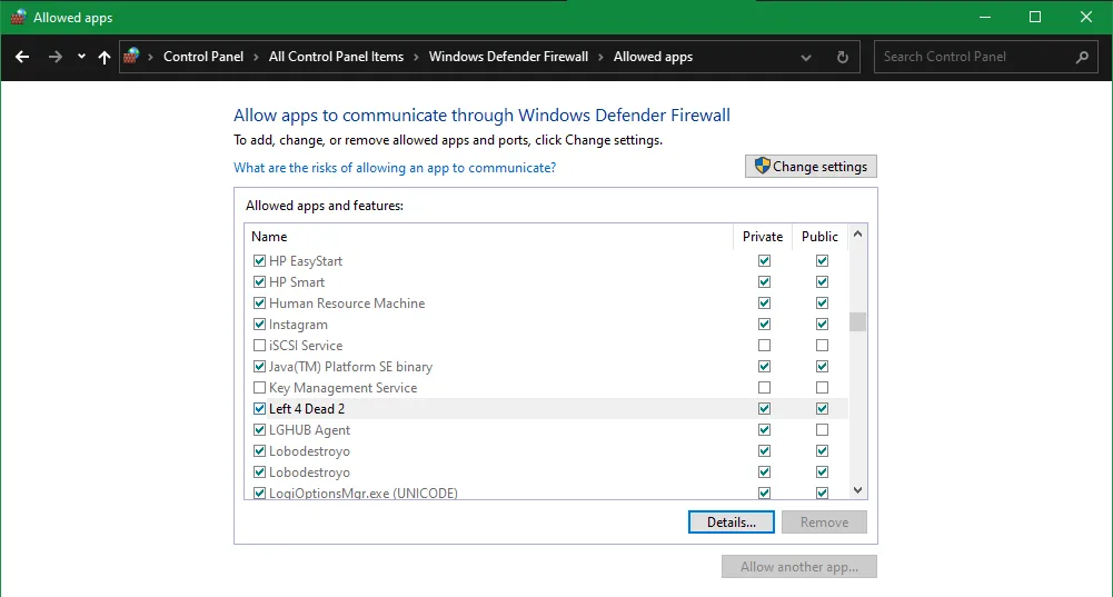 Thay đổi cài đặt tường lửa Windows để cho phép ứng dụng VPN
