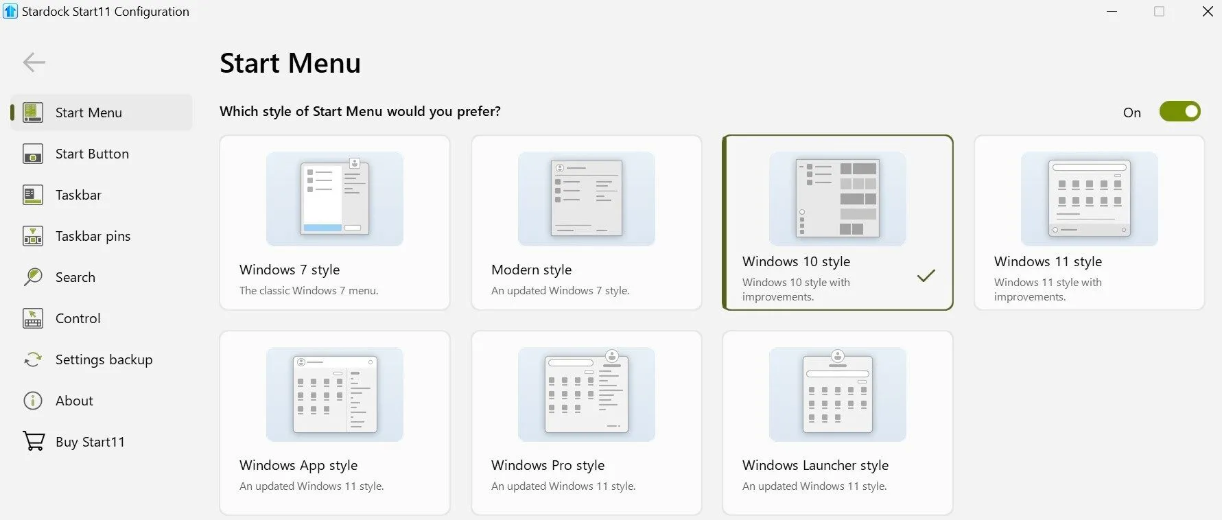 Thay đổi kiểu Menu Start sang giao diện Windows 10 trên Windows 11