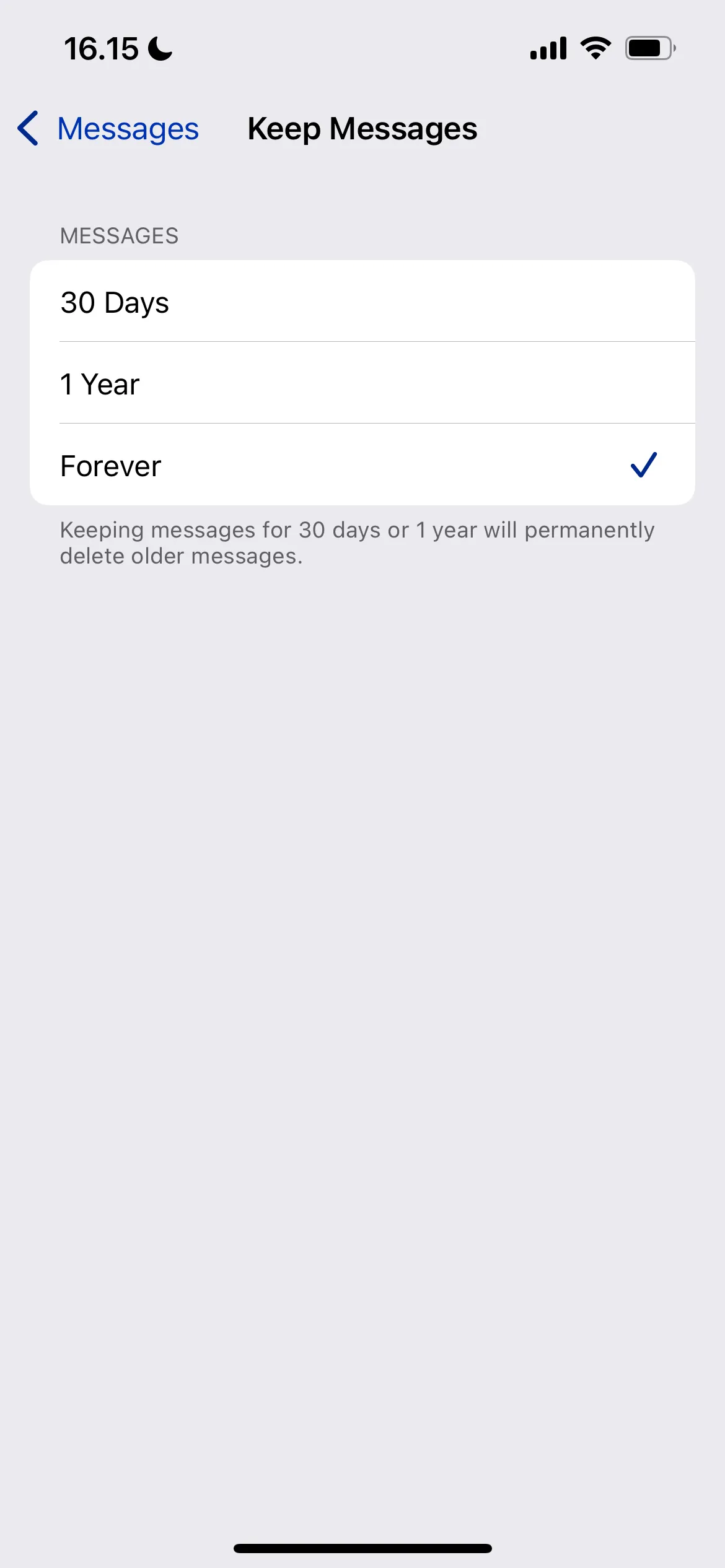 Thay đổi thời gian lưu tin nhắn đã đồng bộ trên iCloud giúp giảm bộ nhớ