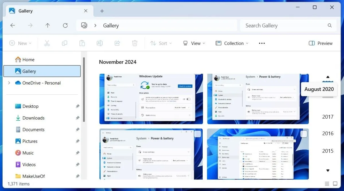 Thẻ Thư viện (Gallery) mới trong File Explorer giúp quản lý ảnh dễ dàng
