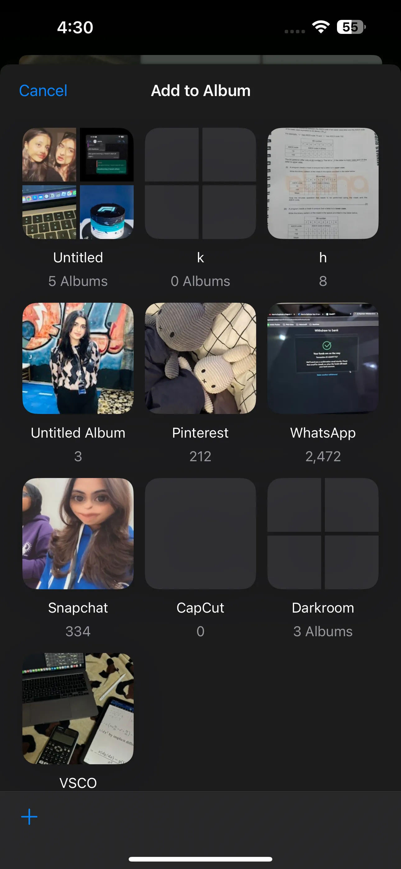 Thêm hình ảnh đã chọn vào Album trong ứng dụng Ảnh iPhone