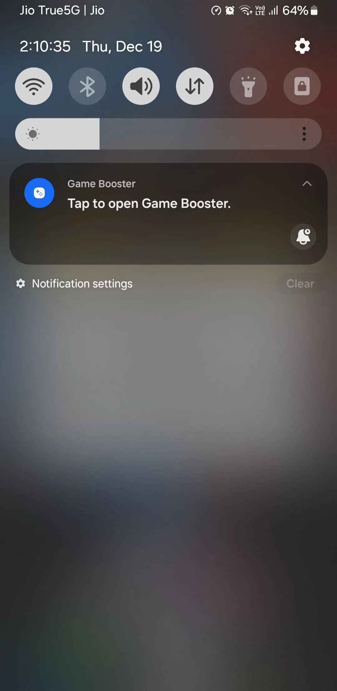 Thông báo kích hoạt Game Booster khi chơi game trên điện thoại Samsung