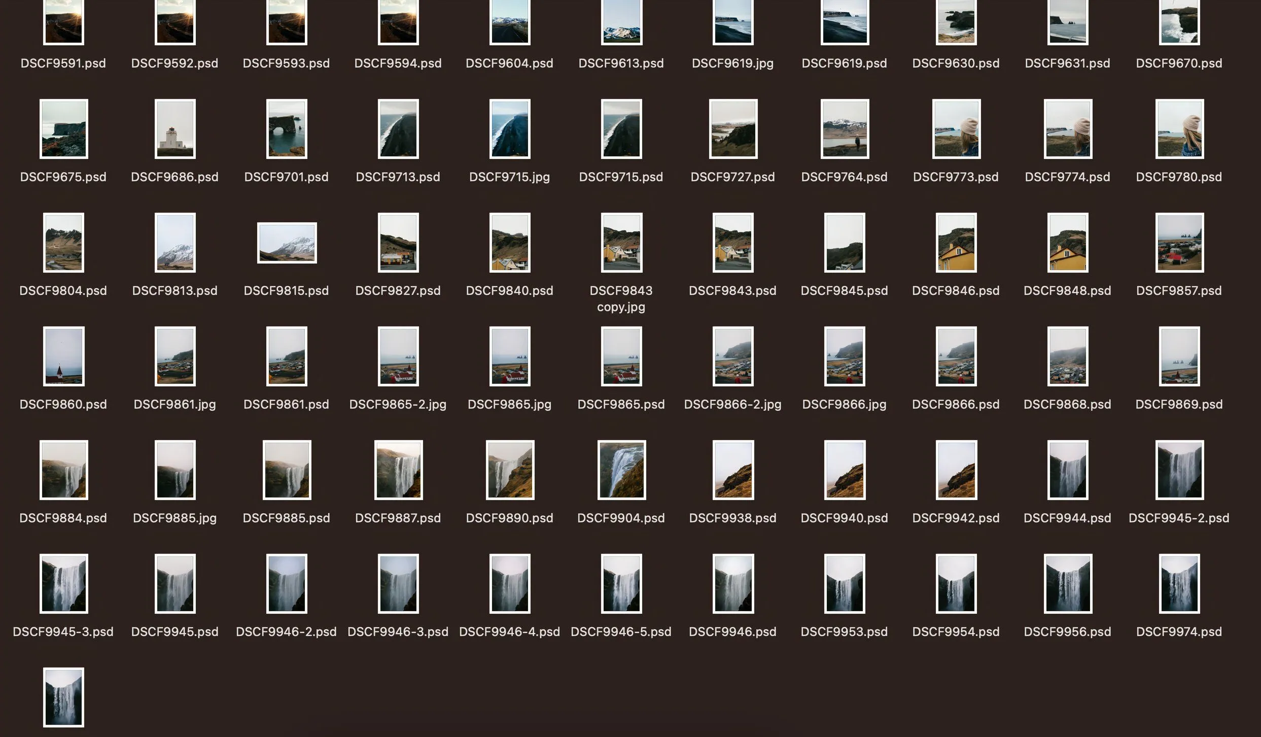 Thư mục chứa các file ảnh định dạng PSD đã được lưu trên ổ đĩa