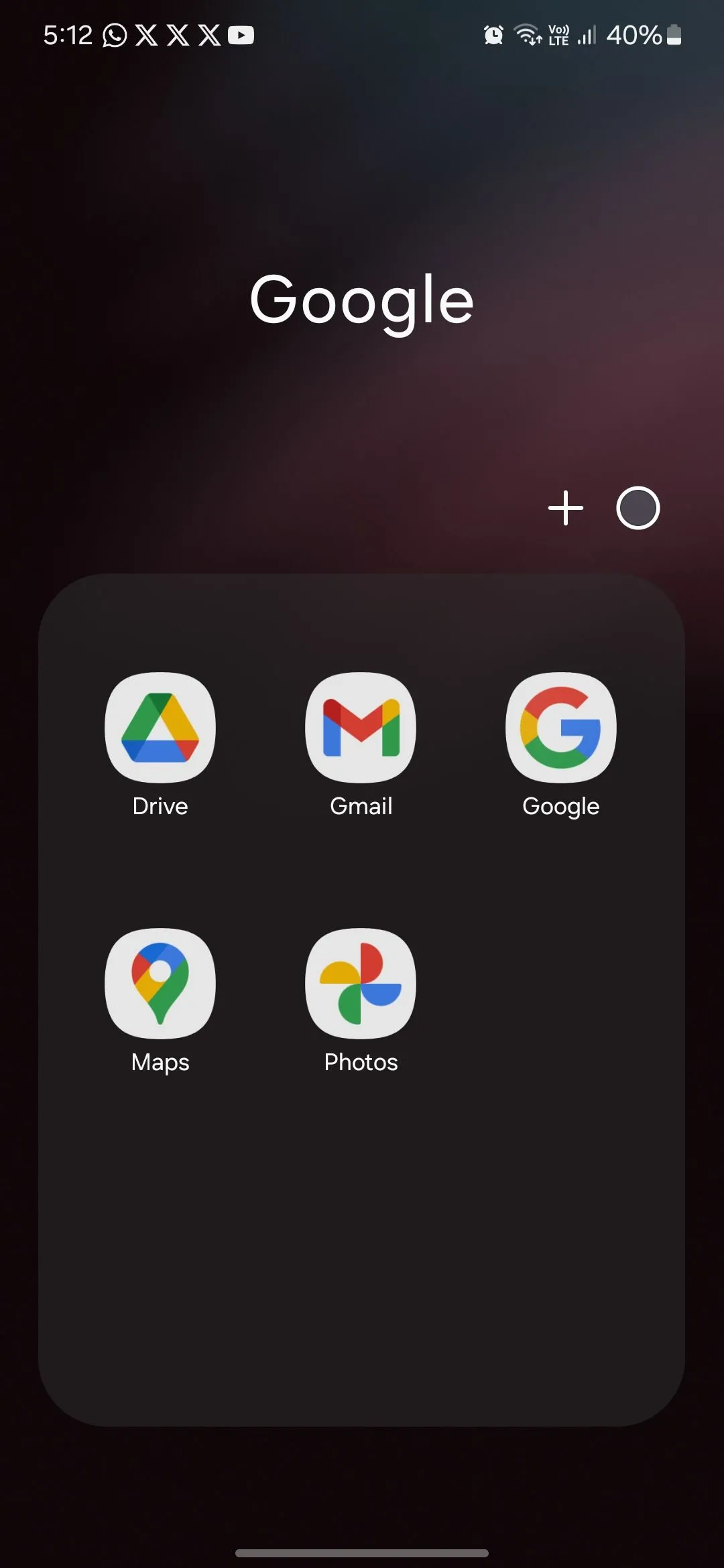 Thư mục ứng dụng tên Google trên điện thoại Samsung