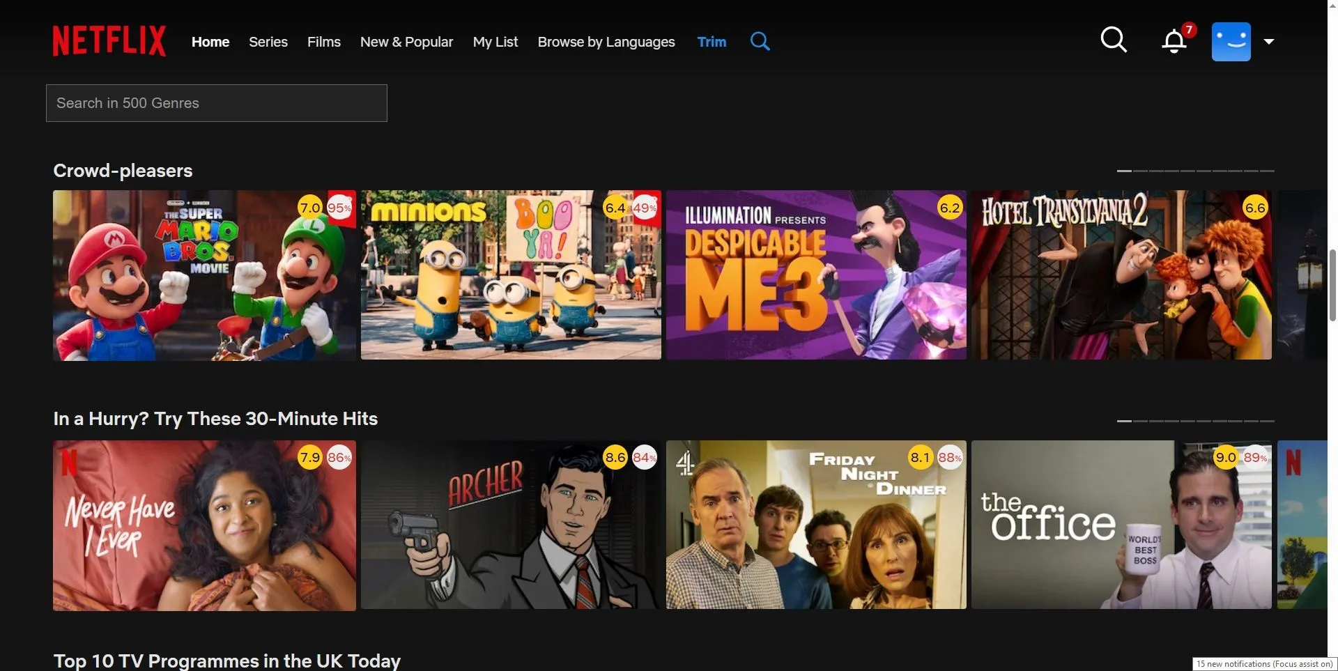 Tiện ích mở rộng Trim cho Netflix hiển thị đánh giá IMDb và Rotten Tomatoes