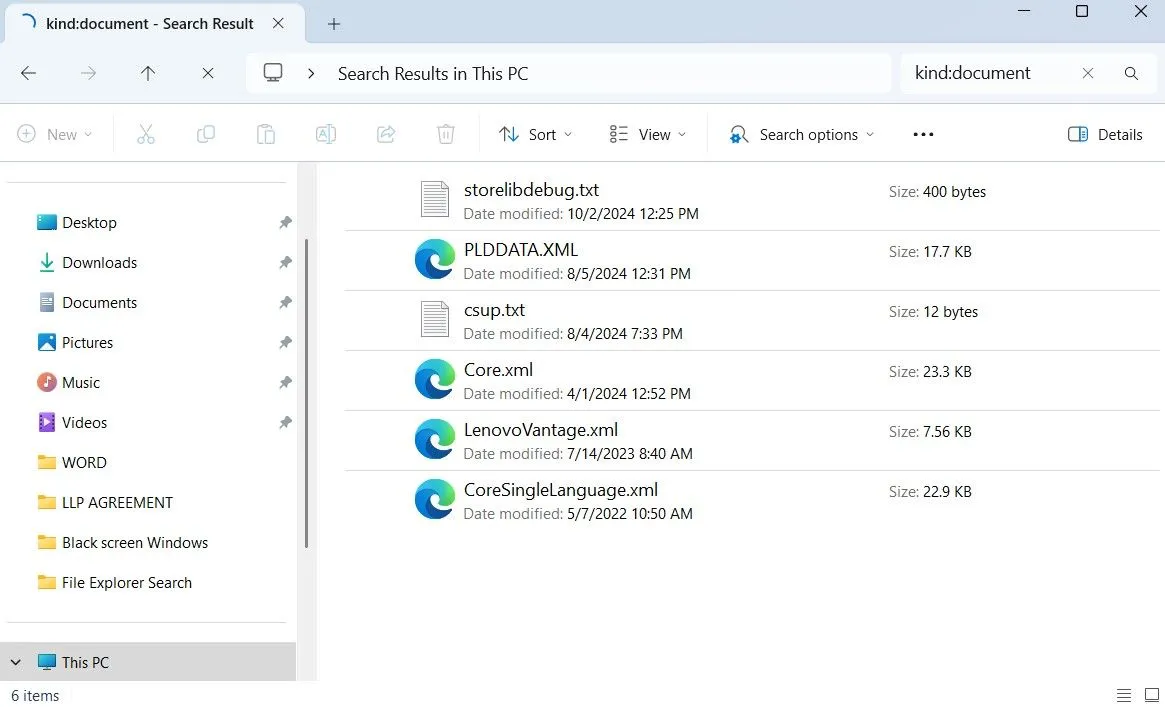 Tìm kiếm tệp tin theo loại và định dạng trong File Explorer