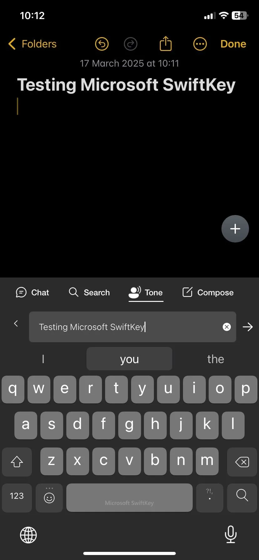 Tính năng điều chỉnh giọng điệu văn bản được tích hợp trên bàn phím SwiftKey.
