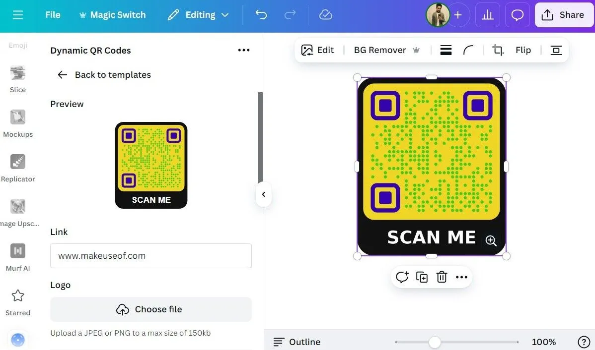 Tính năng tạo mã QR động và tùy chỉnh trong Canva
