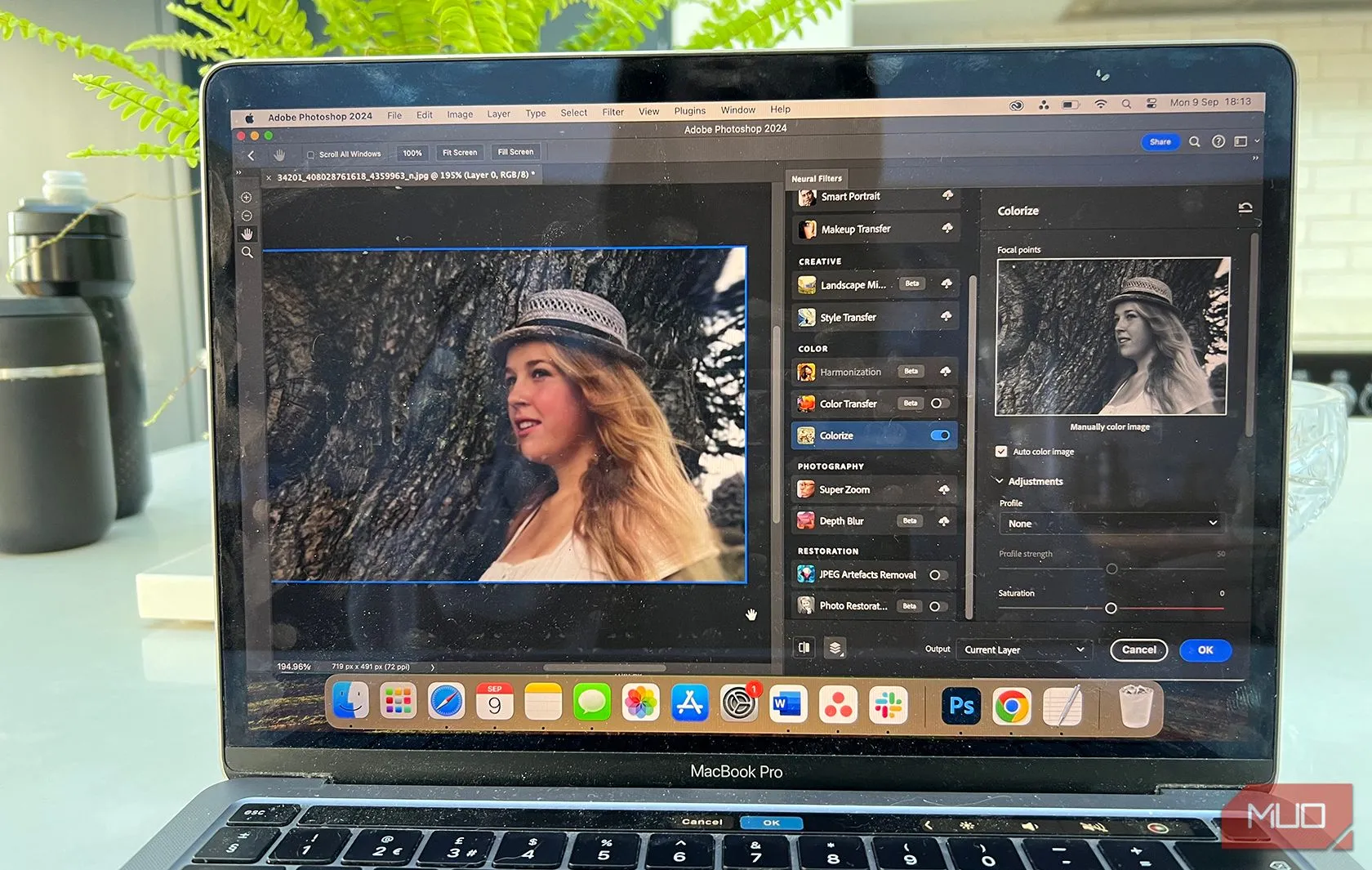 Tính năng tô màu ảnh bằng AI trong Adobe Photoshop, minh họa khả năng chỉnh sửa nâng cao