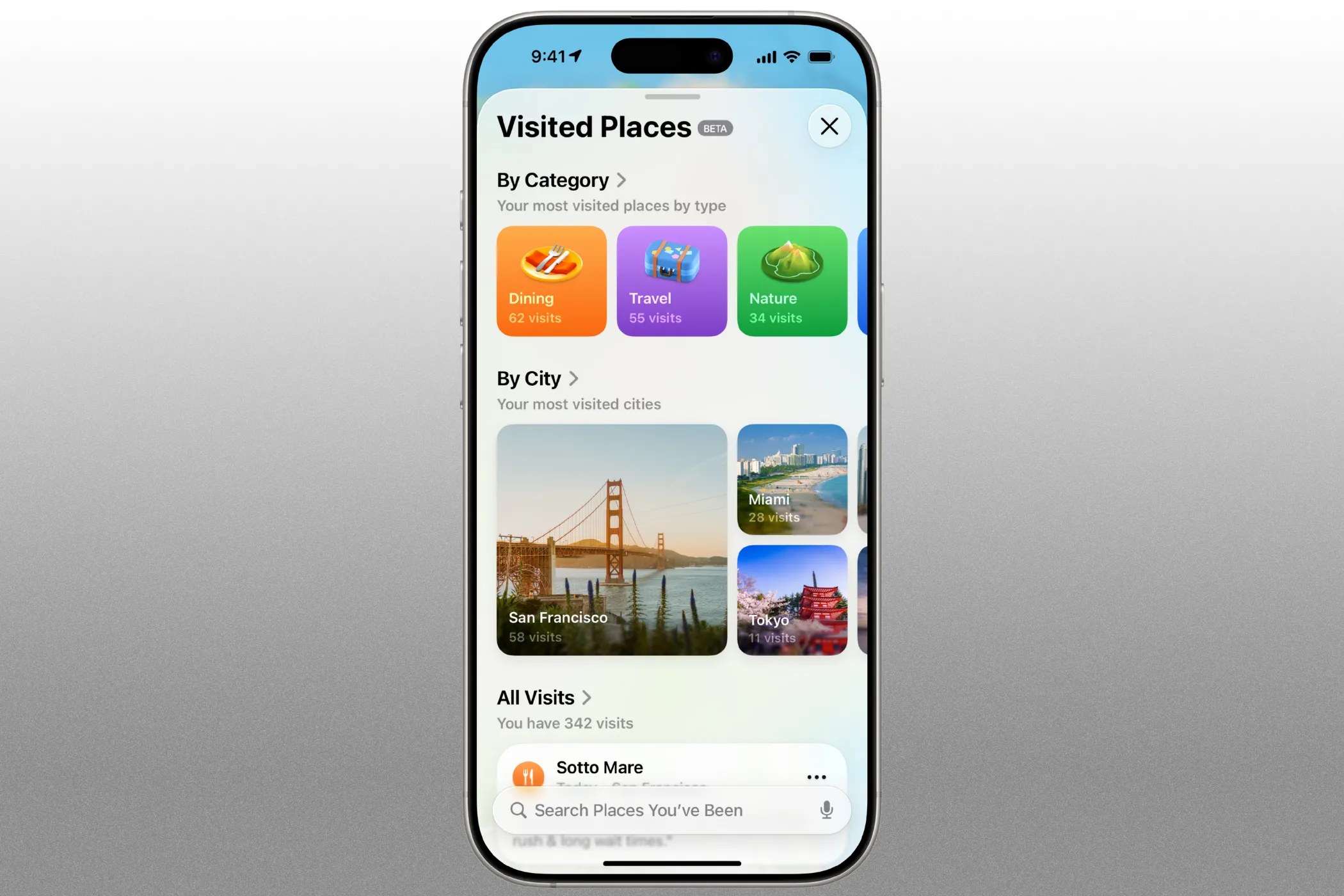 Tính năng Visited Places trong Apple Maps trên iOS 26 của iPhone