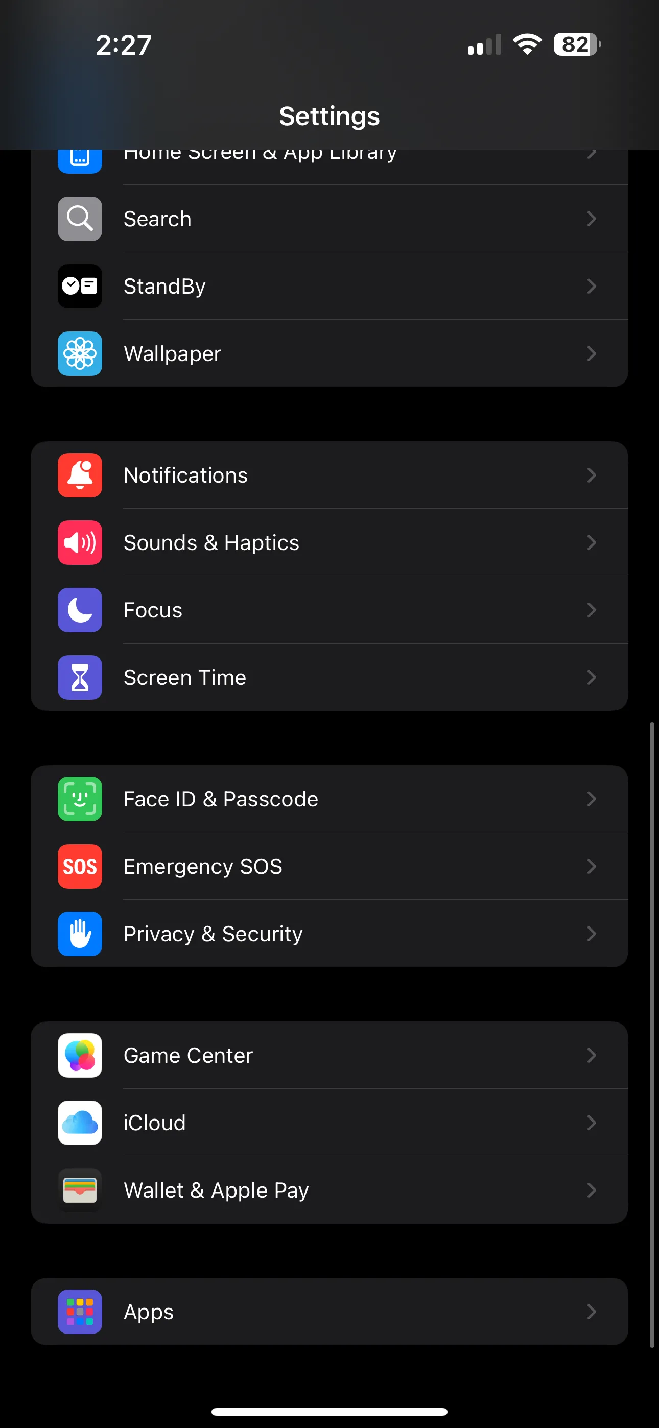 Trang cài đặt iPhone với Face ID & Mật mã