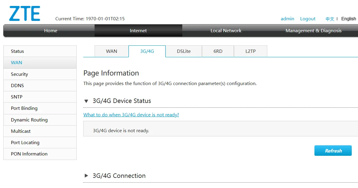 Trang cài đặt router hiển thị tùy chọn Internet di động qua USB dự phòng