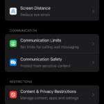 Trang cài đặt Thời gian sử dụng trên iPhone