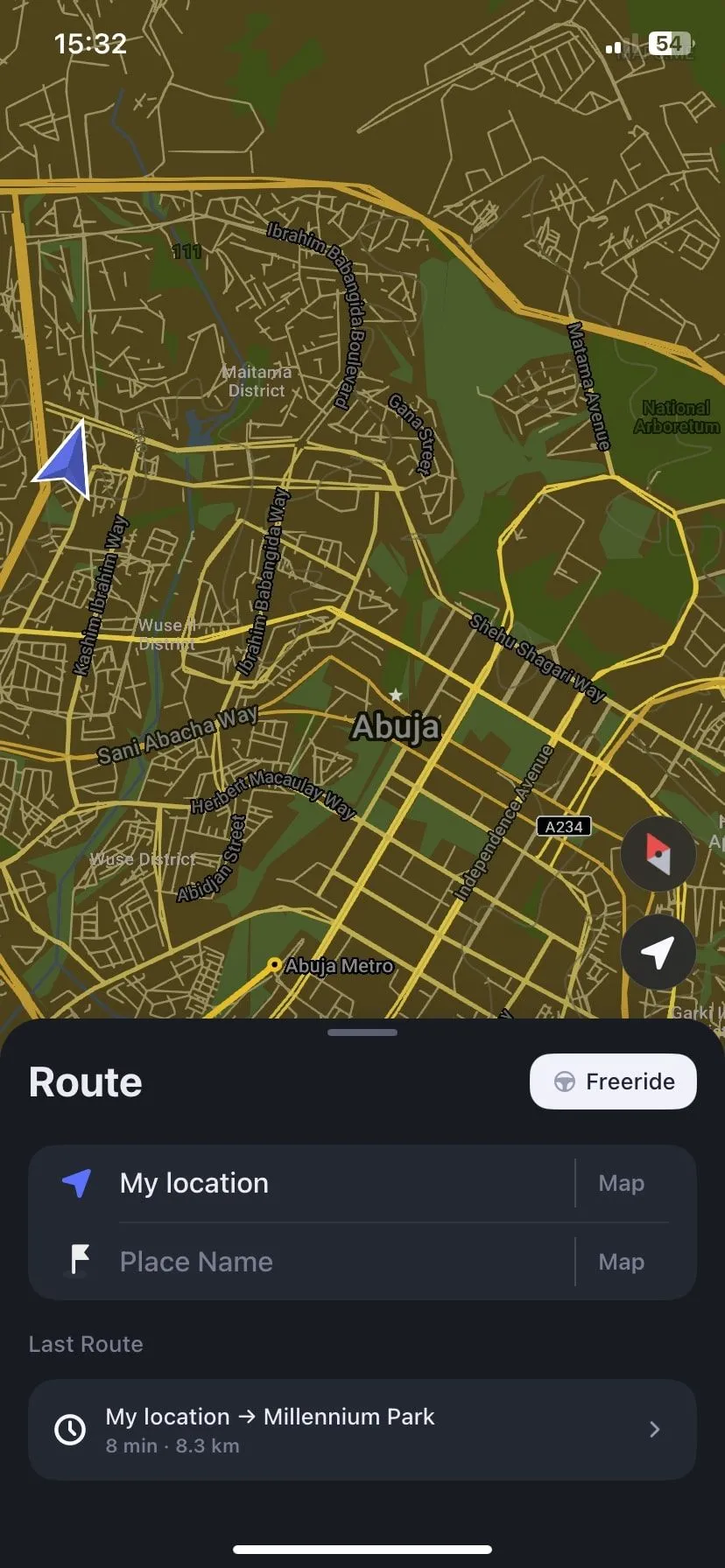Trang chủ ứng dụng MAPS.ME, nổi bật với khả năng hoạt động offline