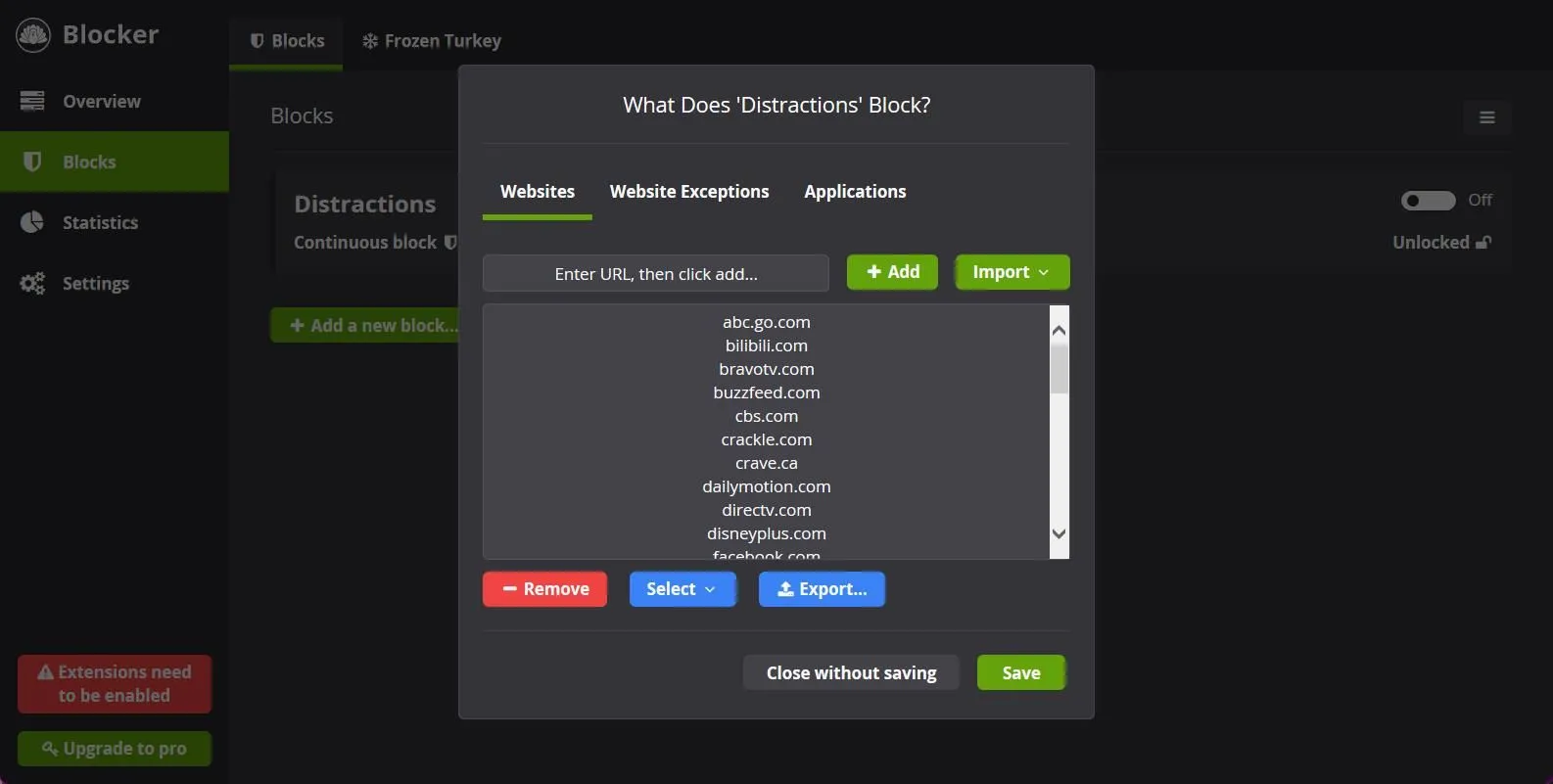 Trang thông báo chặn website của tiện ích Cold Turkey khi người dùng truy cập