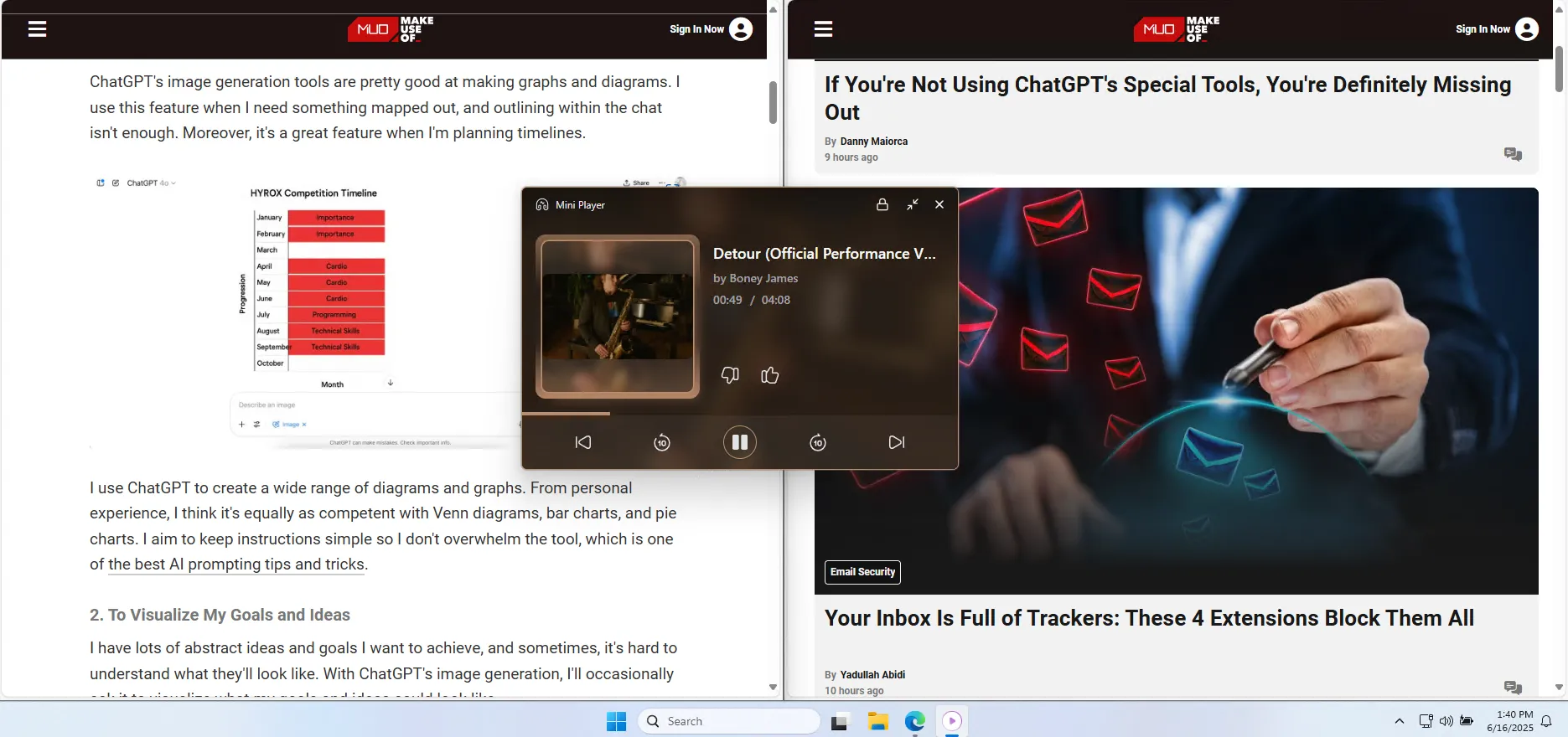 Trình phát mini của ứng dụng Venipa's YouTube Music Desktop App với các tùy chọn điều khiển tiện lợi.