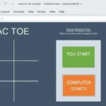 Trò chơi cờ caro Tic Tac Toe được tạo và chơi trên giao diện bảng tính Microsoft Excel