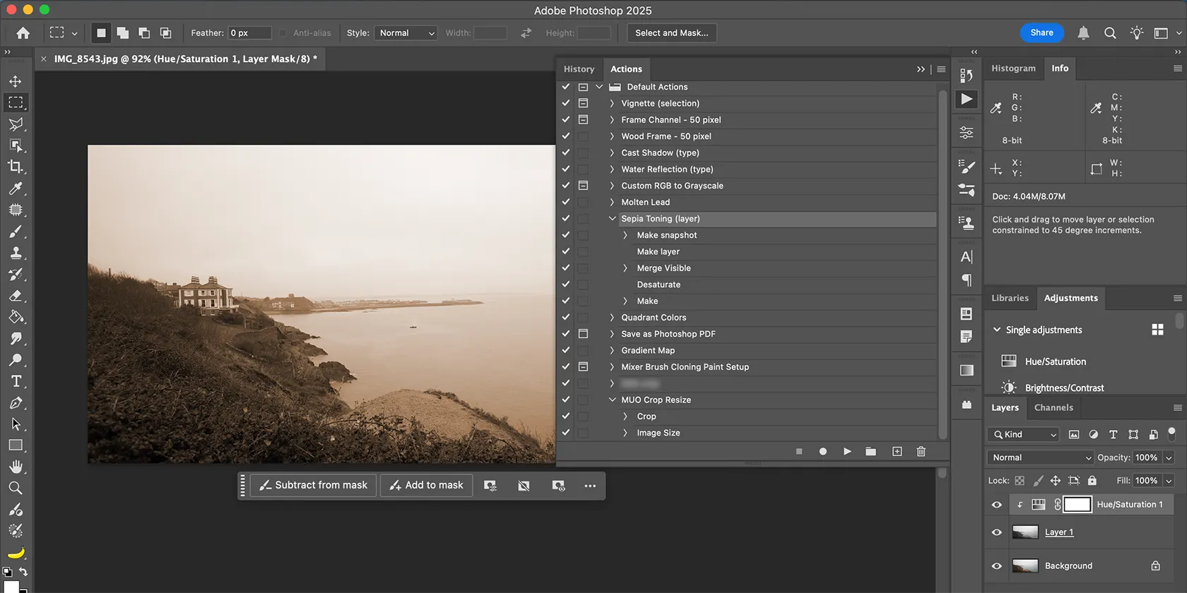 Tùy chỉnh ảnh tông màu nâu đỏ tự động bằng Photoshop Actions