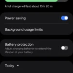 Tùy chọn Chế độ tiết kiệm pin hiển thị trong menu cài đặt Pin trên điện thoại Android