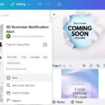 Tùy chọn gắn dấu sao để lưu yếu tố hoặc mẫu yêu thích trong ứng dụng Canva trên máy tính