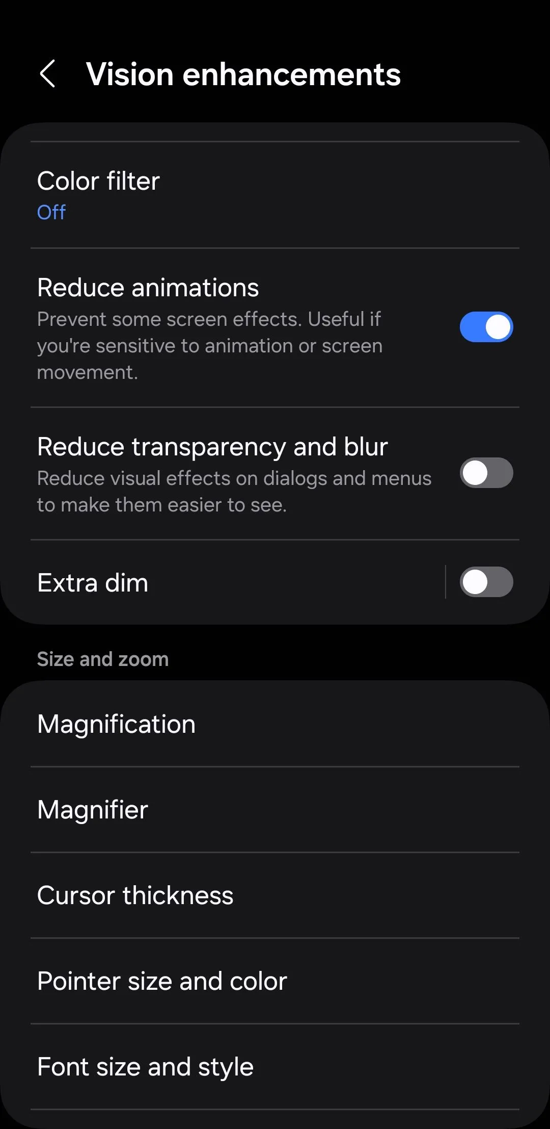 Tùy chọn giảm hiệu ứng chuyển động trên cài đặt Android