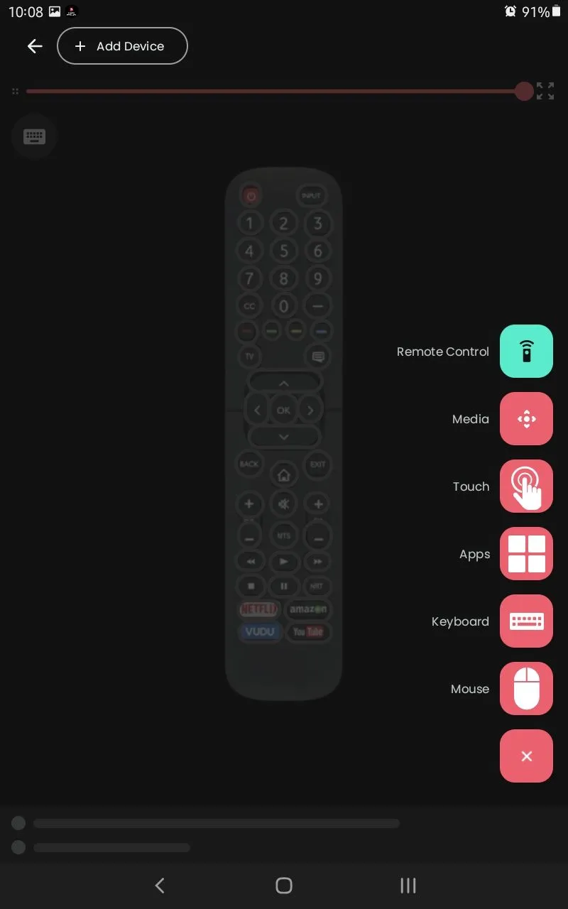 Tùy chọn giao diện remote trong ứng dụng Remote for Hisense Smart TV