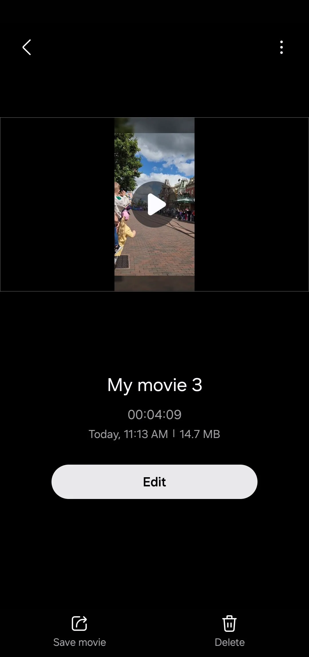 Tùy chọn lưu và xuất video dự án trong Samsung Studio trên điện thoại Samsung Galaxy