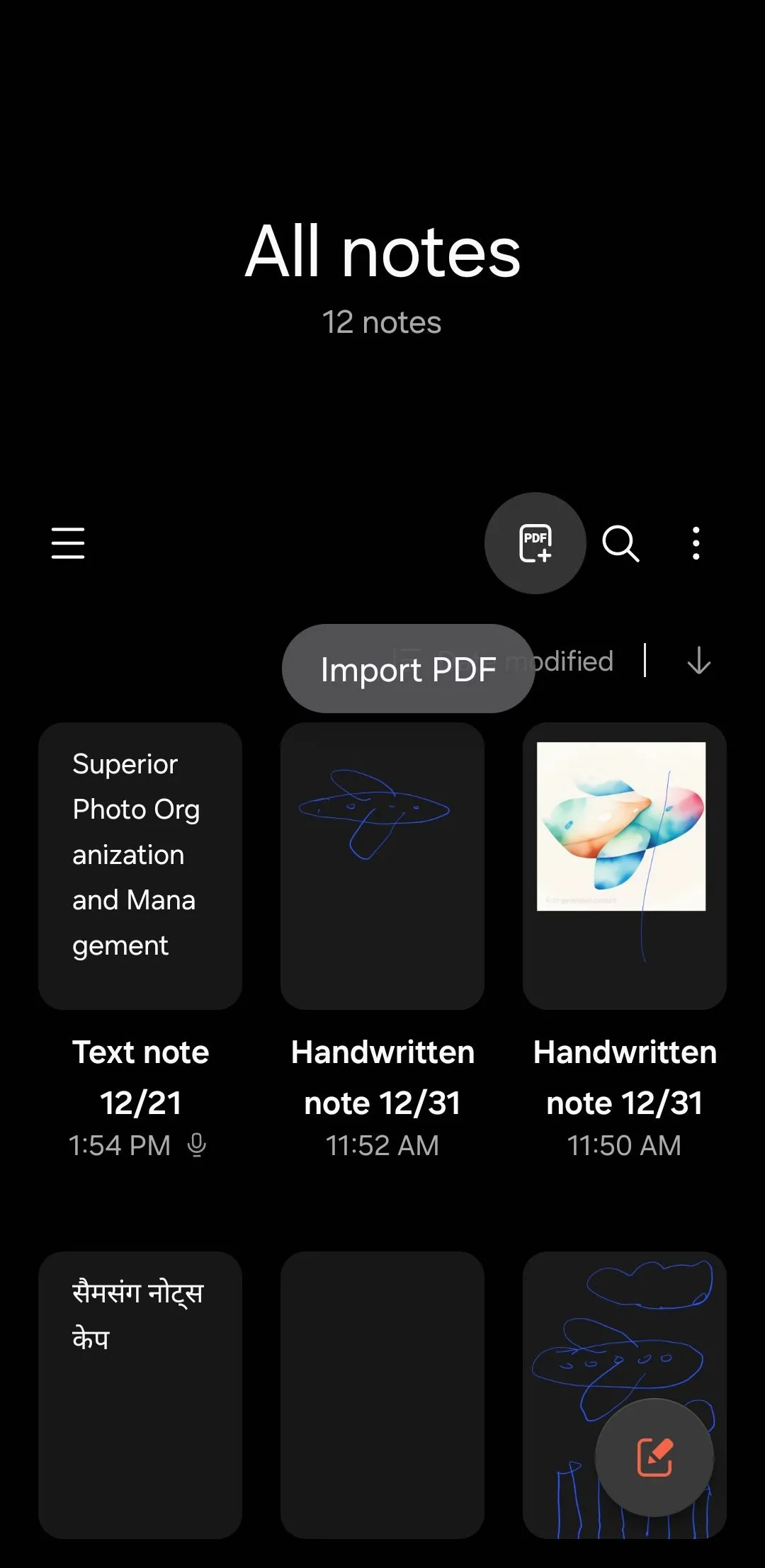 Tùy chọn nhập PDF vào Samsung Notes để chú thích và ghi chú trực tiếp