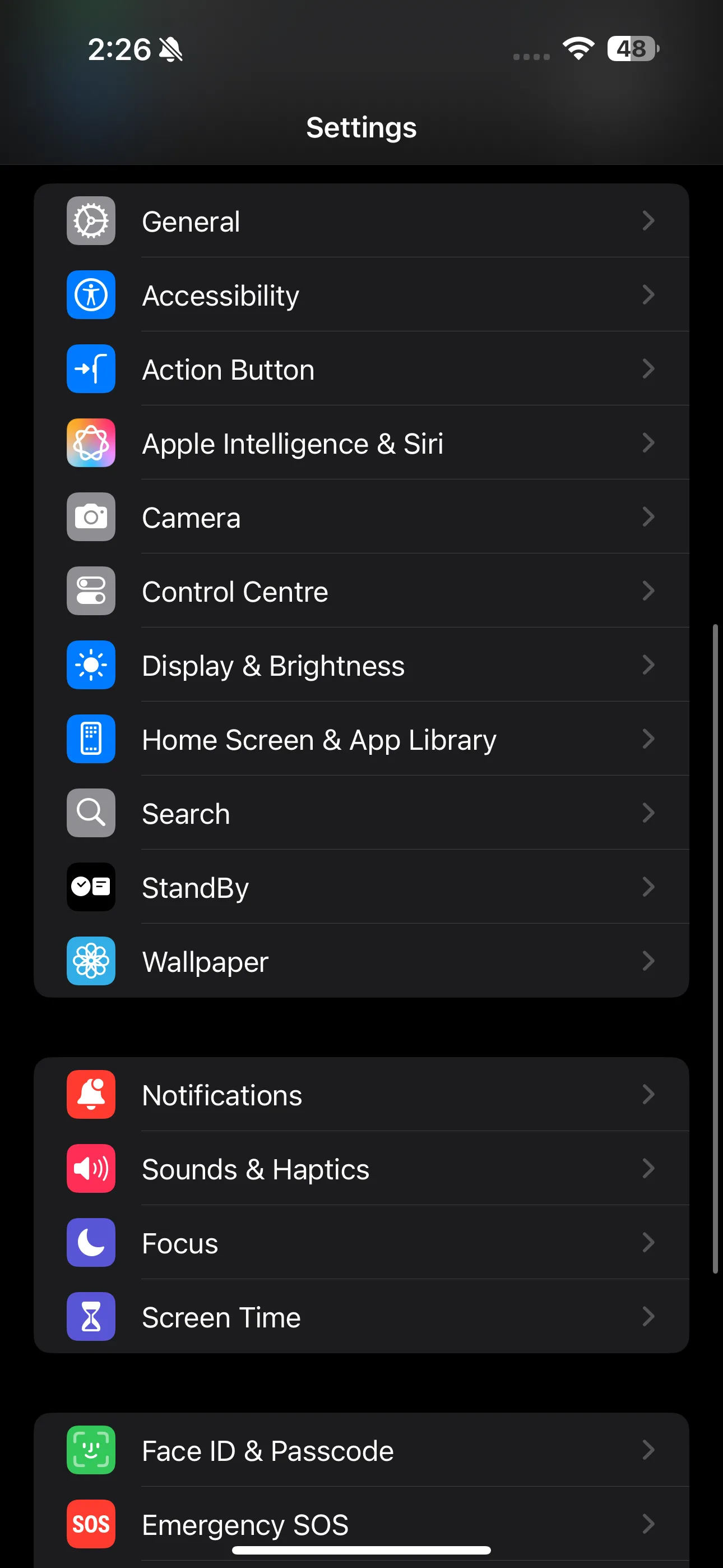 Ứng dụng Cài đặt trên iPhone