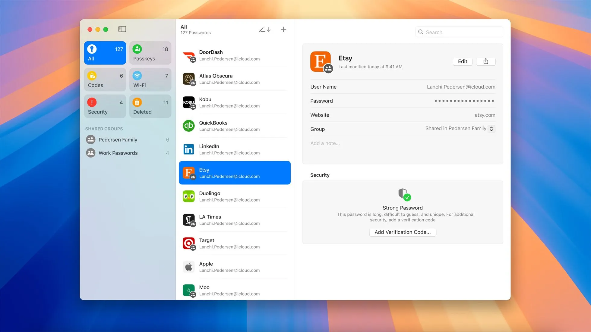 Ứng dụng Passwords của Apple trên macOS Sequoia đang tạo mật khẩu mạnh