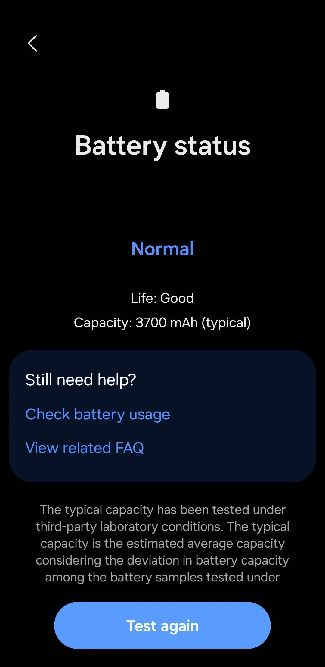 Ứng dụng Samsung Members hiển thị trạng thái pin của điện thoại Galaxy